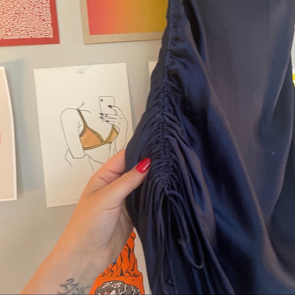 Wilfred Only Ruched slip mini dress midi to mini adjustable 0 - Picture 4 of 5